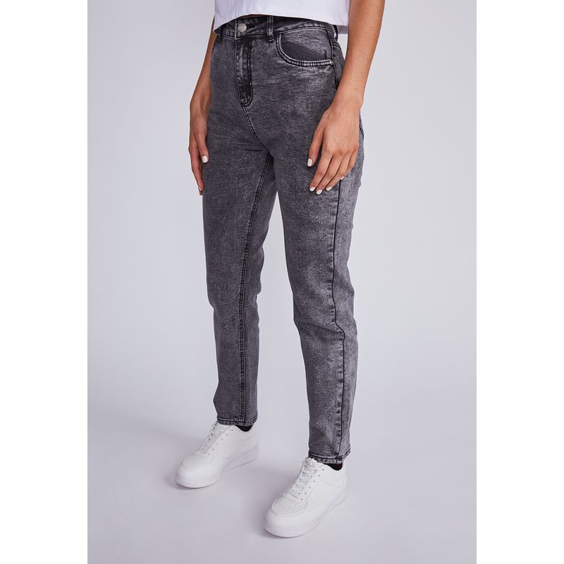 SIOUX - Jeans Mujer Gris Mom Lavado Costura Espalda Sioux