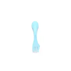 GENERICO - Cuchillo Tenedor y Cuchara De Plastico Celeste 6pcs 17cm