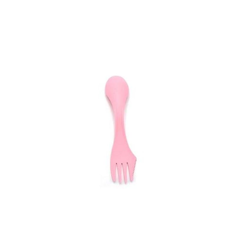 GENERICO - Cuchillo Tenedor y Cuchara De Plastico Rosa 6pcs 17cm