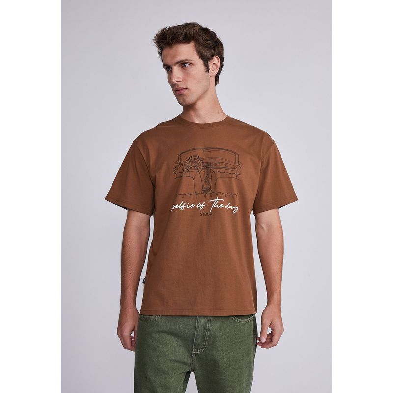 SIOUX - Polera Hombre Café Selfie Of Two Day Sioux