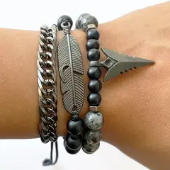 GENERICO - Pack de Pulseras Ajustables Para Hombre.