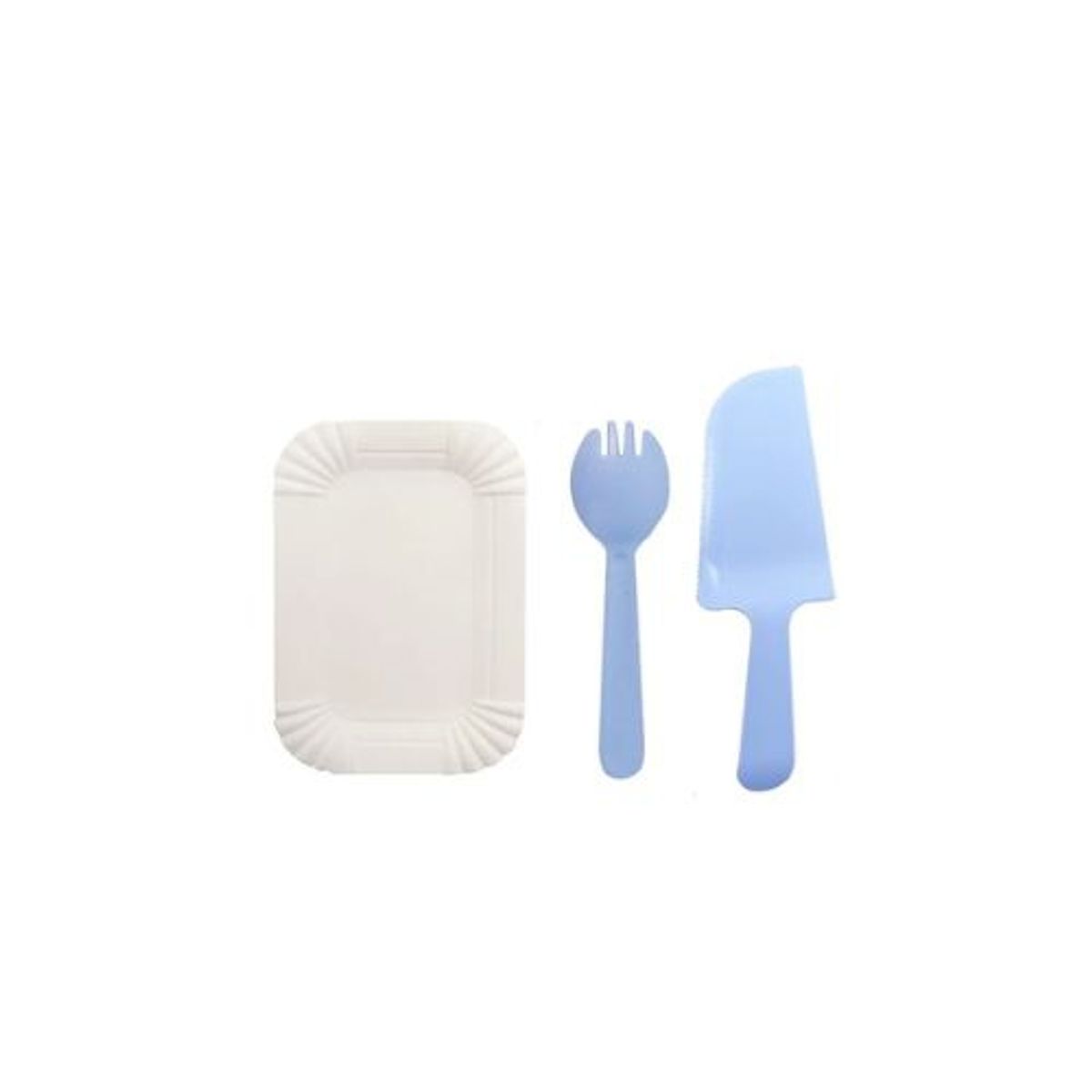 GENERICO - Juego De Platos Y Cubiertos De Cumpleaños 13Pcs Celeste