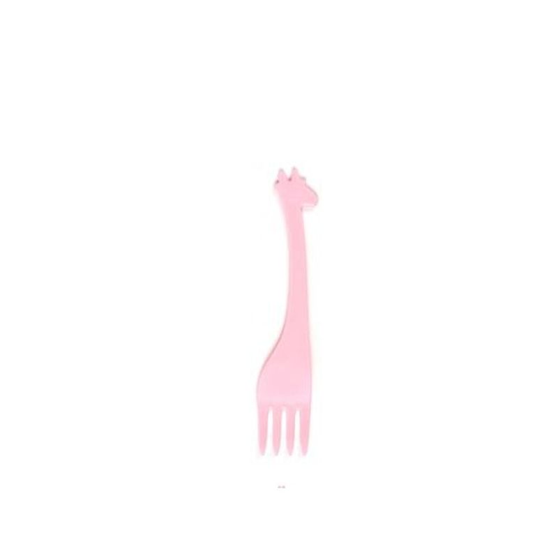GENERICO - Tenedores Plastico Jirafa Rosa 12pcs 11cm