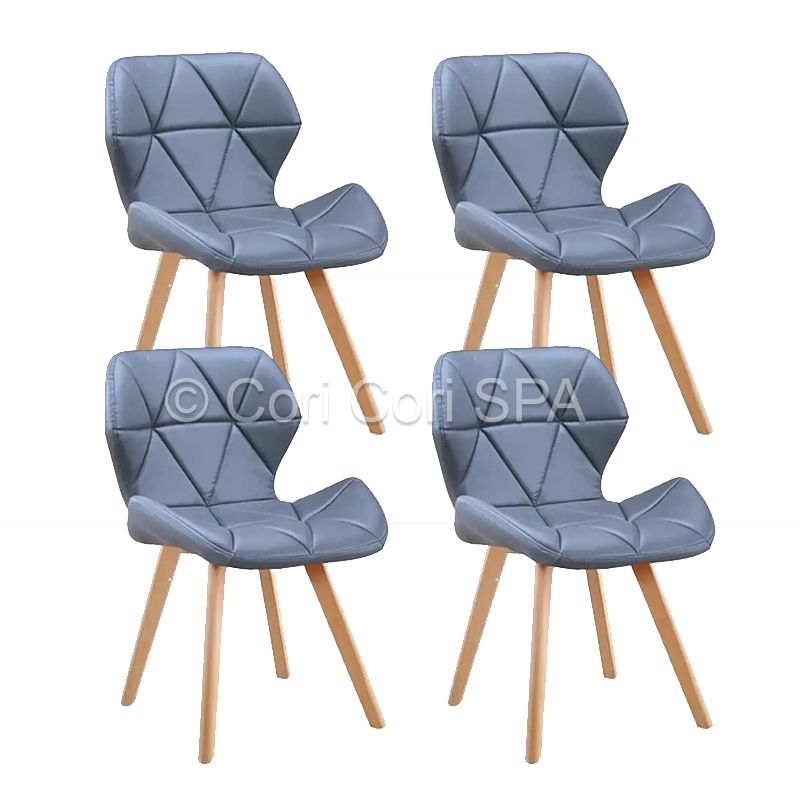 CORI CORI - Pack 4 Sillas Mariposa Wood Gris