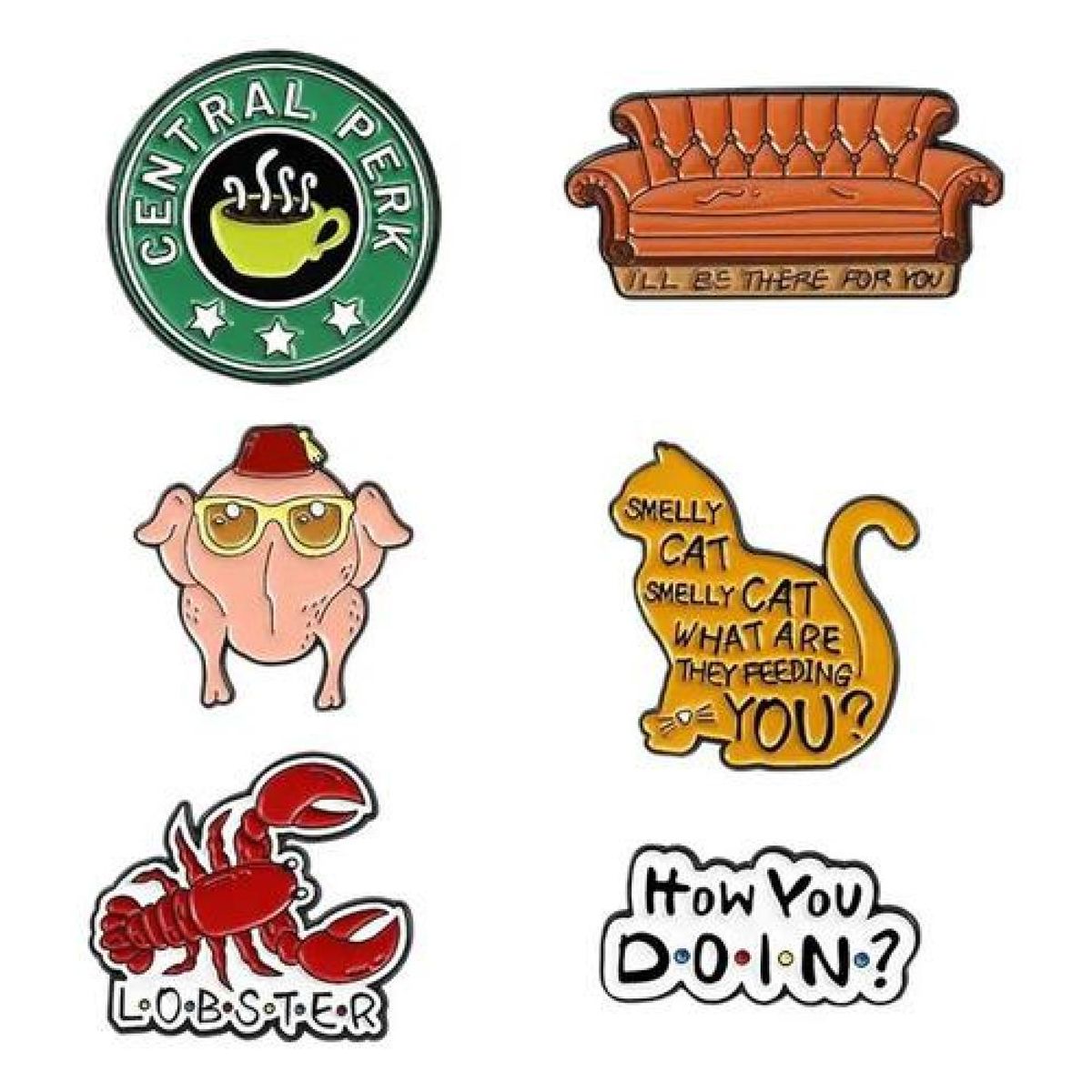 GENERICO - set pines broches serie Friends TV Show