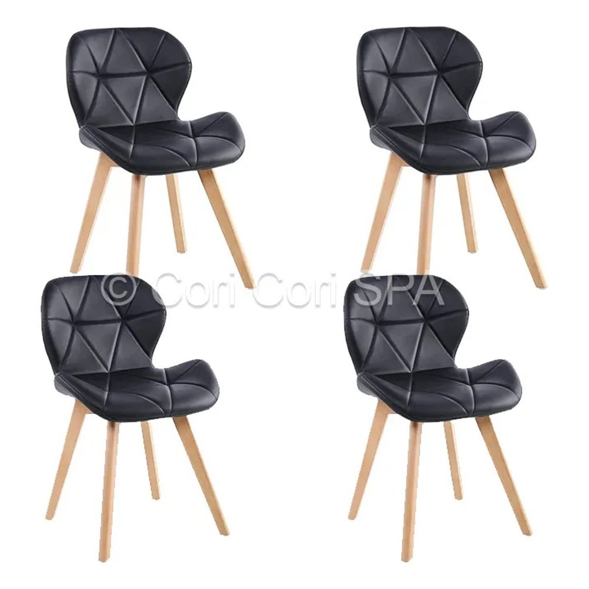 CORI CORI - Pack 4 Sillas Mariposa Wood Negro