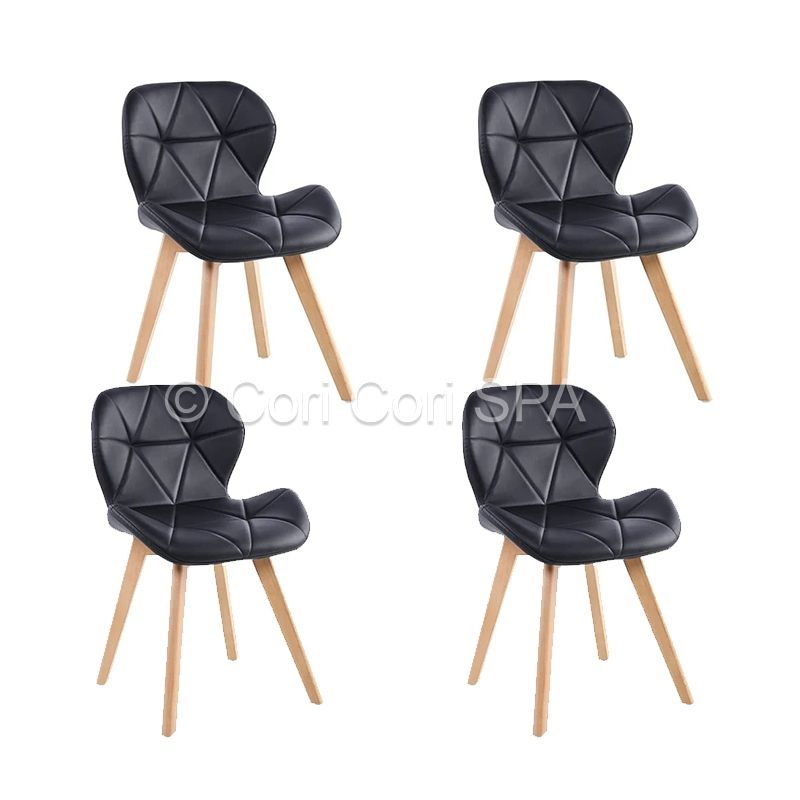 CORI CORI - Pack 4 Sillas Mariposa Wood Negro