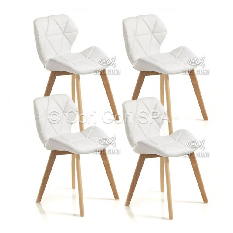 Pack 4 Sillas Mariposa Wood Blanco