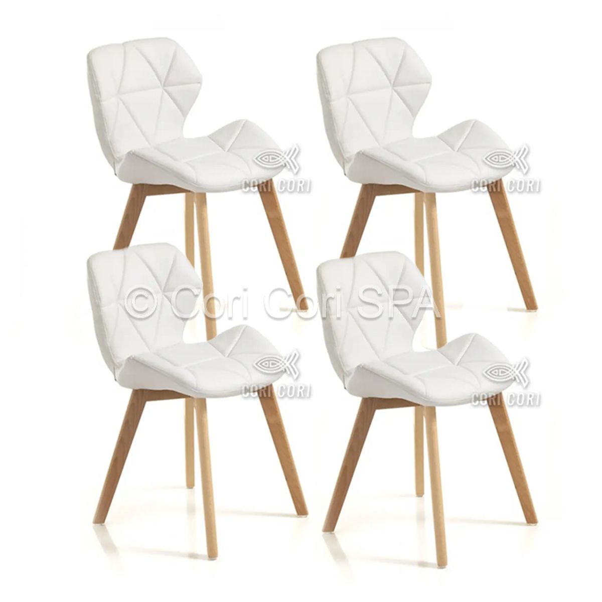 CORI CORI - Pack 4 Sillas Mariposa Wood Blanco