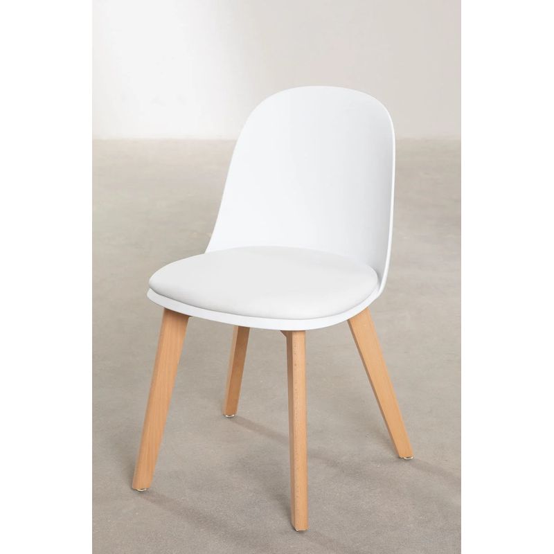 GENERICO - Silla Belyna Tulip Eames Para Comedor Nórdica Blanco