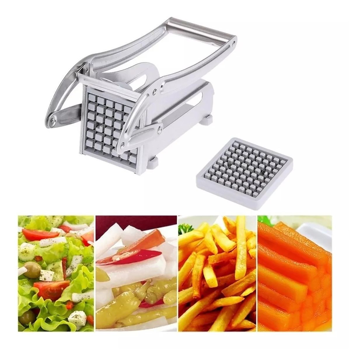GENERICO - Cortador Papas Fritas Y Vegetales Picador Acero Inoxidable