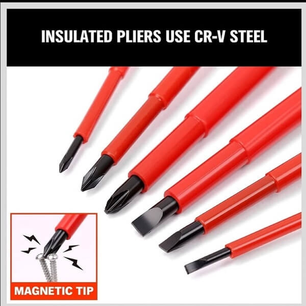 GENERICO - Set Destornillador Con Punta Magnetica 6 Piezas