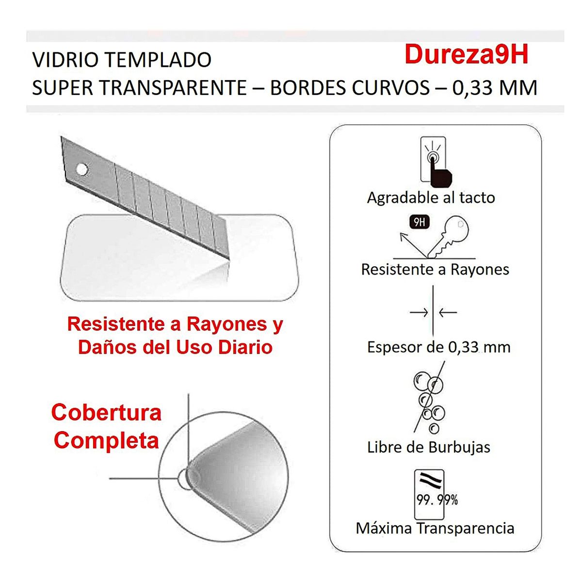 GENERICO - Lamina Vidrio Para Samsung A05 4G Pack X 3 Mica Completa