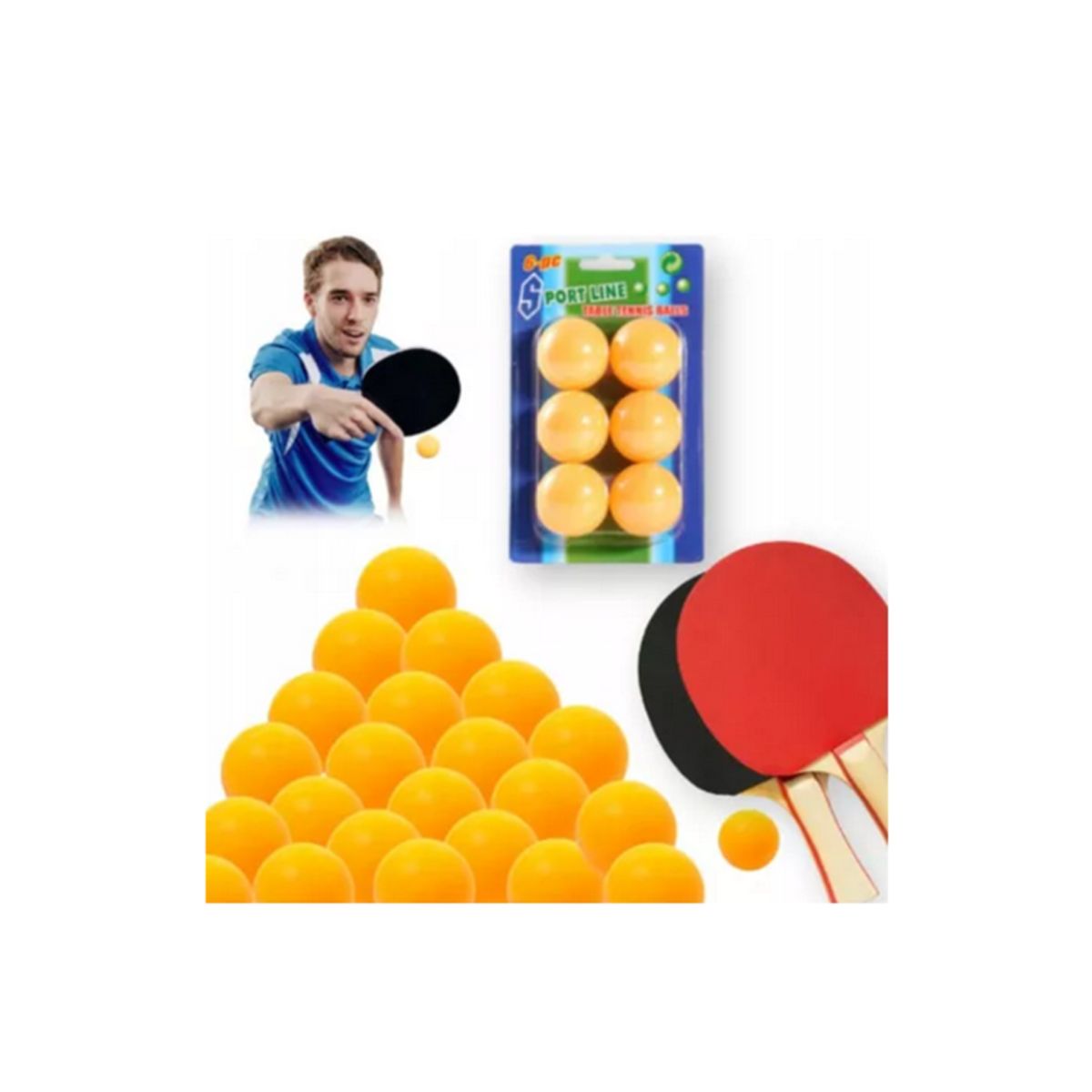 GENERICO - Set De 6 Pelotas De Ping Pong Pelota De Tenis De Mesa Naraja