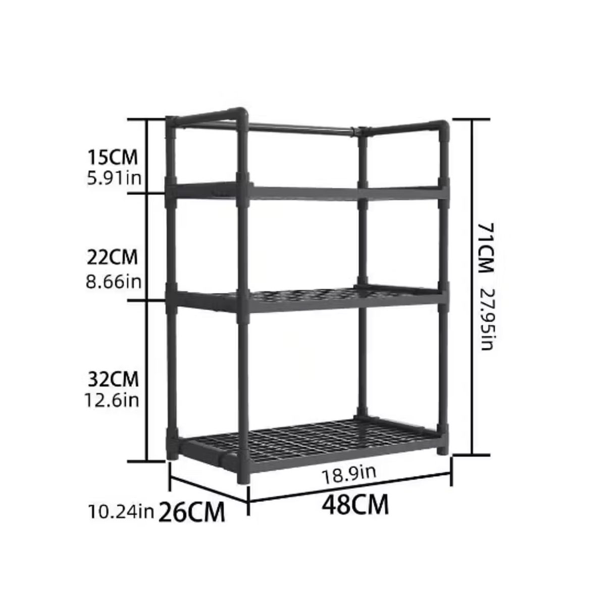 GENERICO - Organizador Rack Cocina 3 Niveles Multifuncional