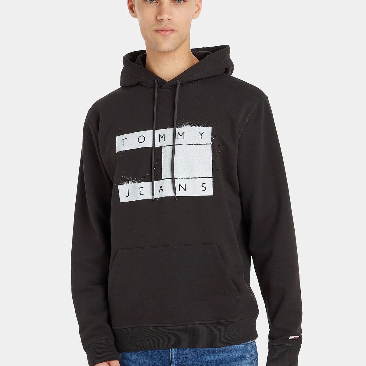 TOMMY HILFIGER - Polerón Hoodie Relaxed Grunge Negro Tommy Jeans
