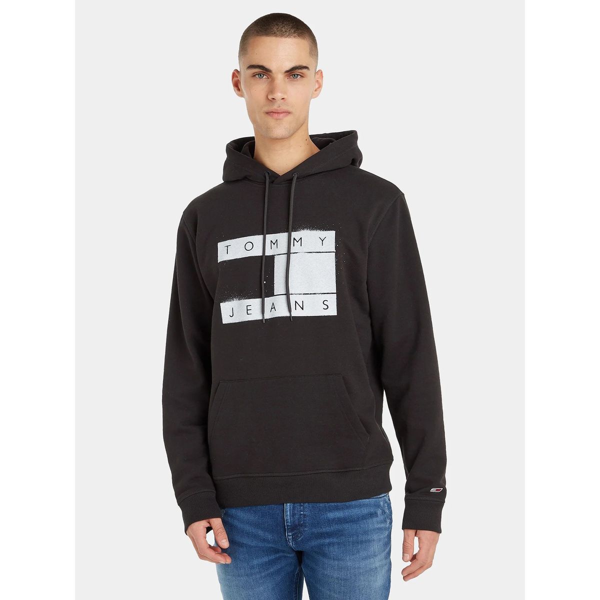 TOMMY HILFIGER - Polerón Hoodie Relaxed Grunge Negro Tommy Jeans
