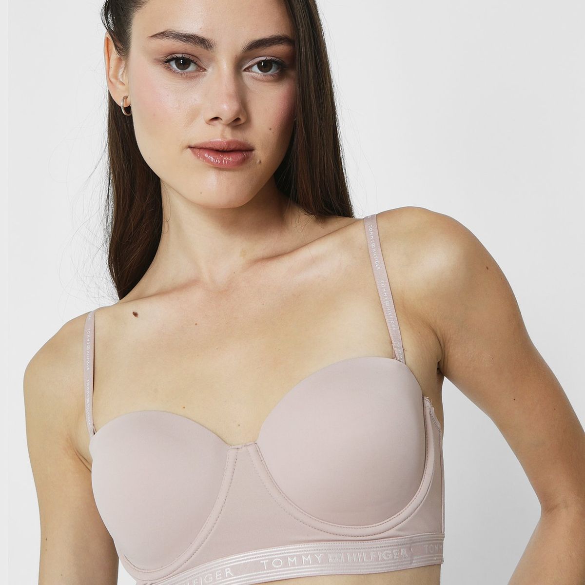 TOMMY HILFIGER - Brassier Con Logo Stripe Beige Tommy Hilfiger