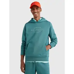 TOMMY HILFIGER - Polerón Hoodie Curve Logo Verde