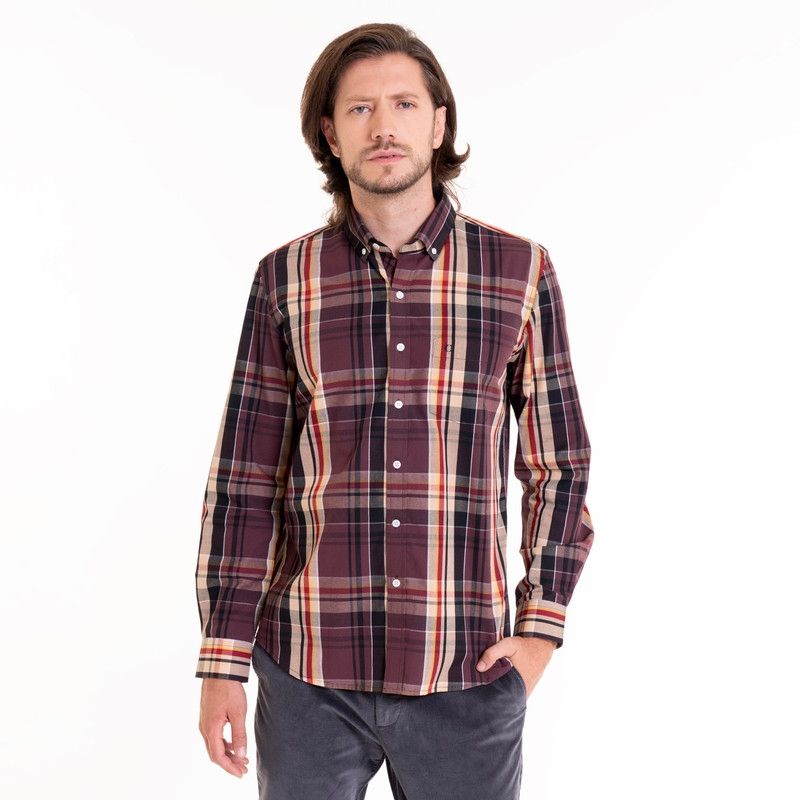 POTROS - Camisa Trevira Fantasía Burdeo POTROS