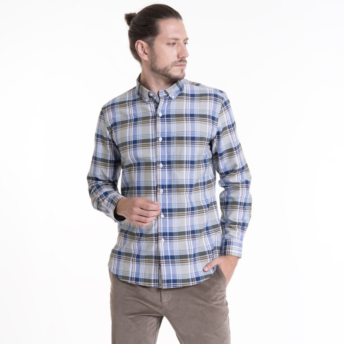 POTROS - Camisa Oxford Fantasía Azul claro POTROS