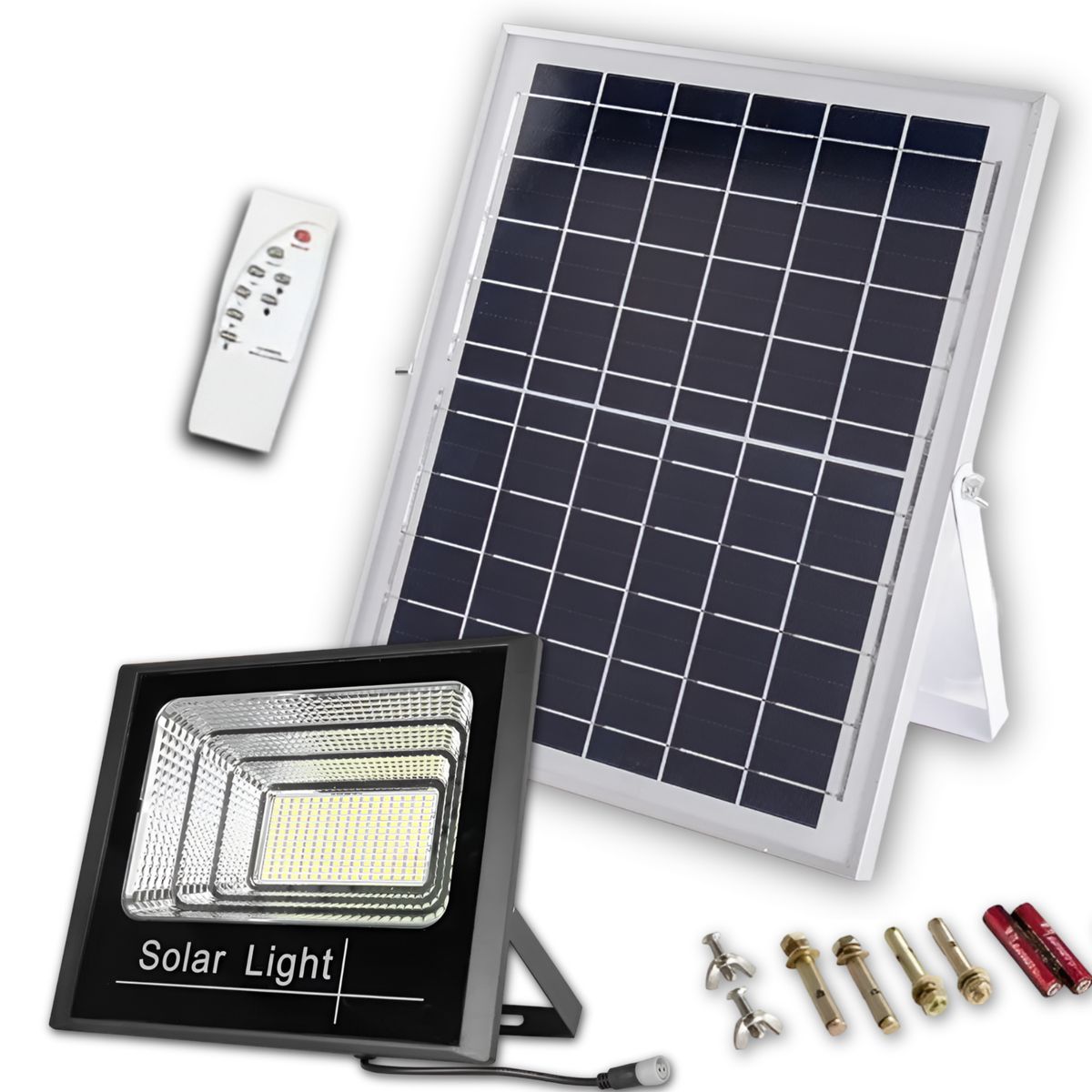 INTERLIGHT -  Foco Solar Exterior 40W con Panel Solar HD + Control Remoto