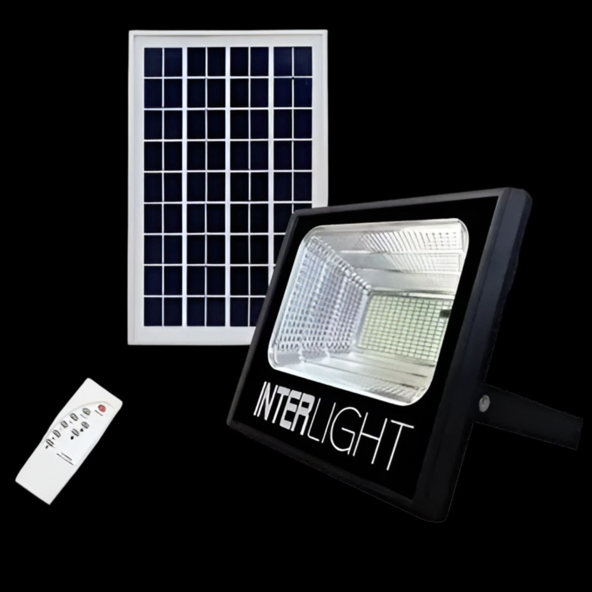 INTERLIGHT -  Foco Solar Exterior 40W con Panel Solar HD + Control Remoto