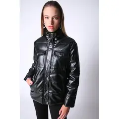 ATREVIDA - Parka Cuerina Catalina Negro ATR by Eclipse