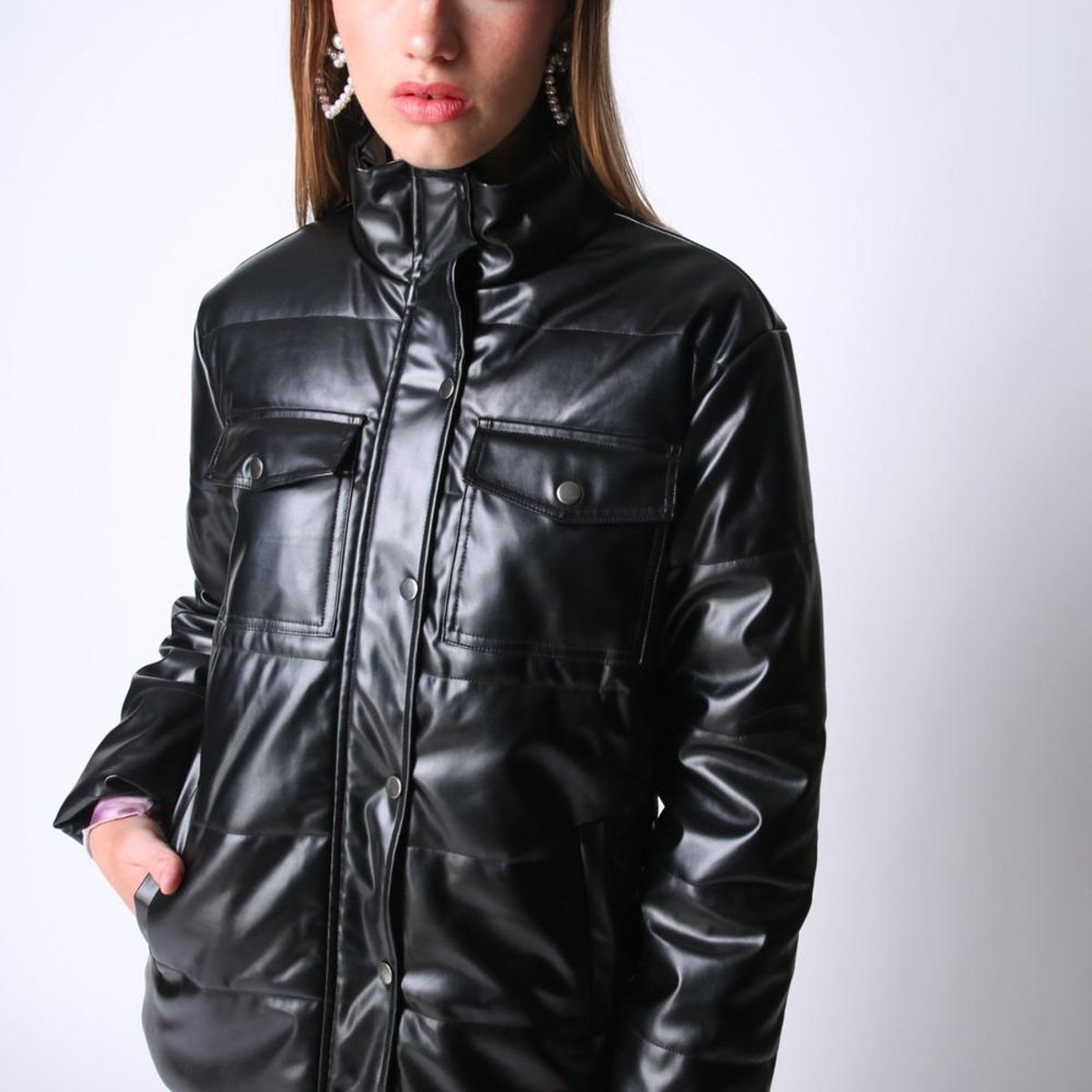 ATREVIDA - Parka Cuerina Catalina Negro ATR by Eclipse ATREVIDA
