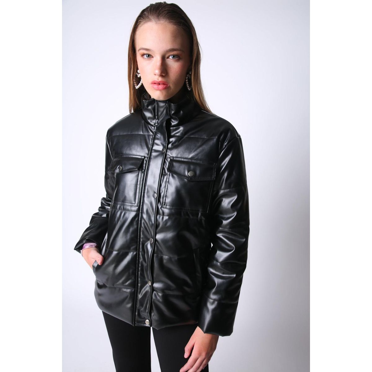 ATREVIDA - Parka Cuerina Catalina Negro ATR by Eclipse ATREVIDA