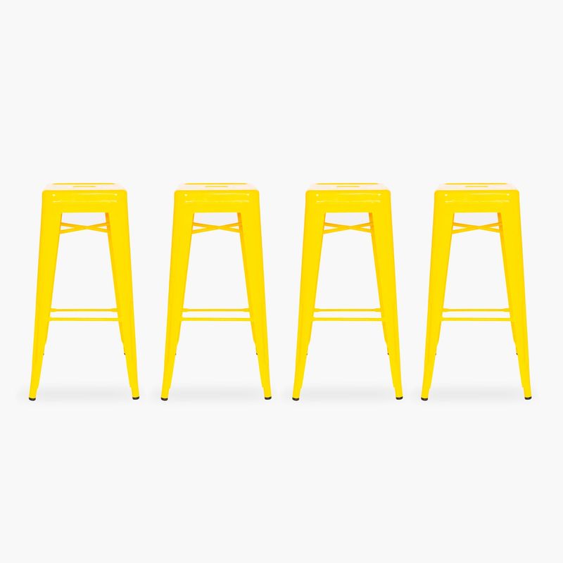 FORM DESIGN - Pack 4 Taburetes Tolix 77 Asiento Metal Amarillo