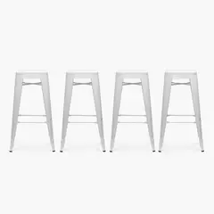 FORM DESIGN - Pack 4 Taburetes Tolix 77 Asiento Metal Blanco