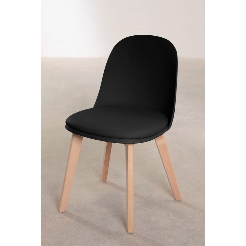 GENERICO - Pack 4 Sillas Belyna Tulip Eames Para Comedor Nórdica Negro