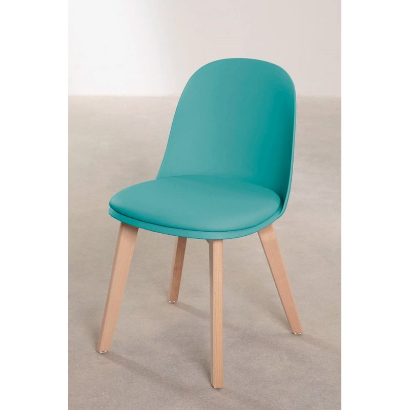 GENERICO - Pack 2 Sillas Belyna Tulip Eames Para Comedor Nórdica Verde Turquesa