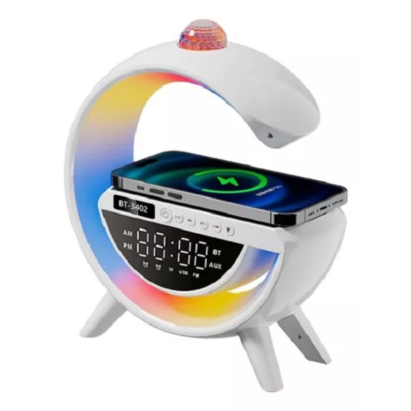 GENERICO - Lámpara De Mesa Parlante Bluetooth Atmósfera Reloj Alarma 240171