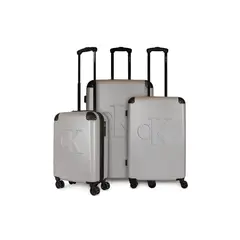 CALVIN KLEIN - Set 3 maletas Cadillac cabina+mediana+grande gris