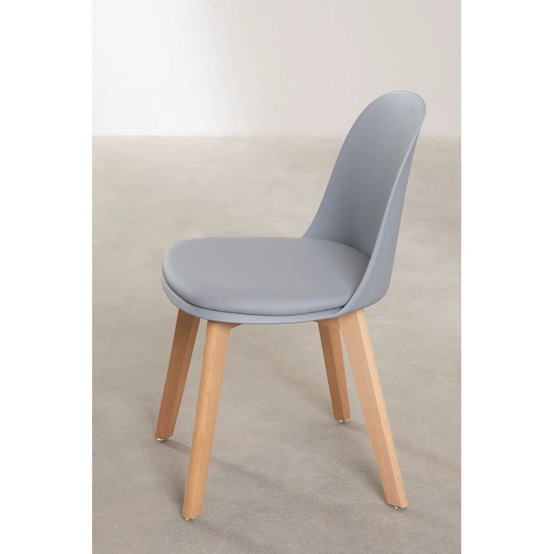 GENERICO - Pack 2 Sillas Belyna Tulip Eames Para Comedor Nórdica Gris