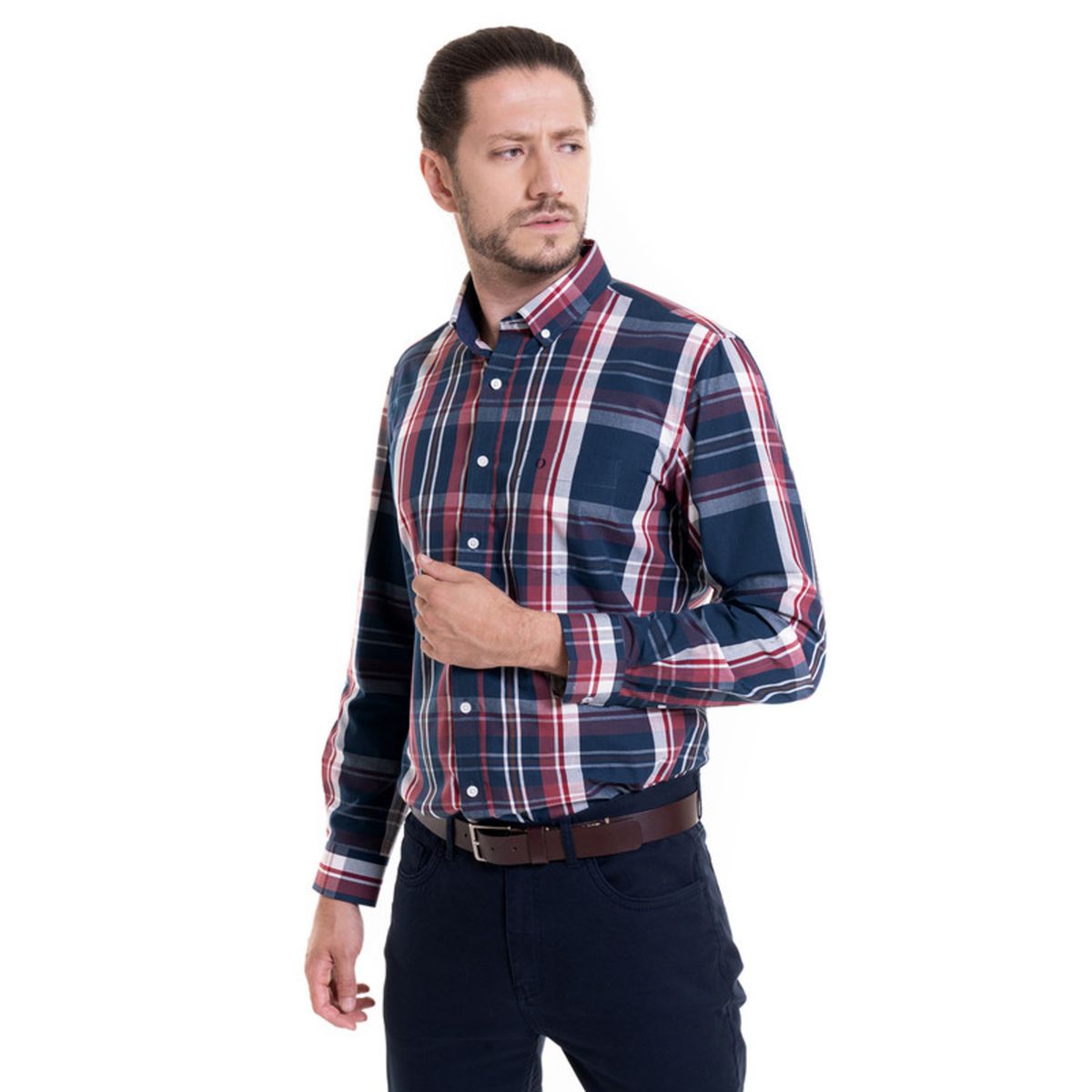 POTROS - Camisa Trevira Fantasía Azul Marino POTROS