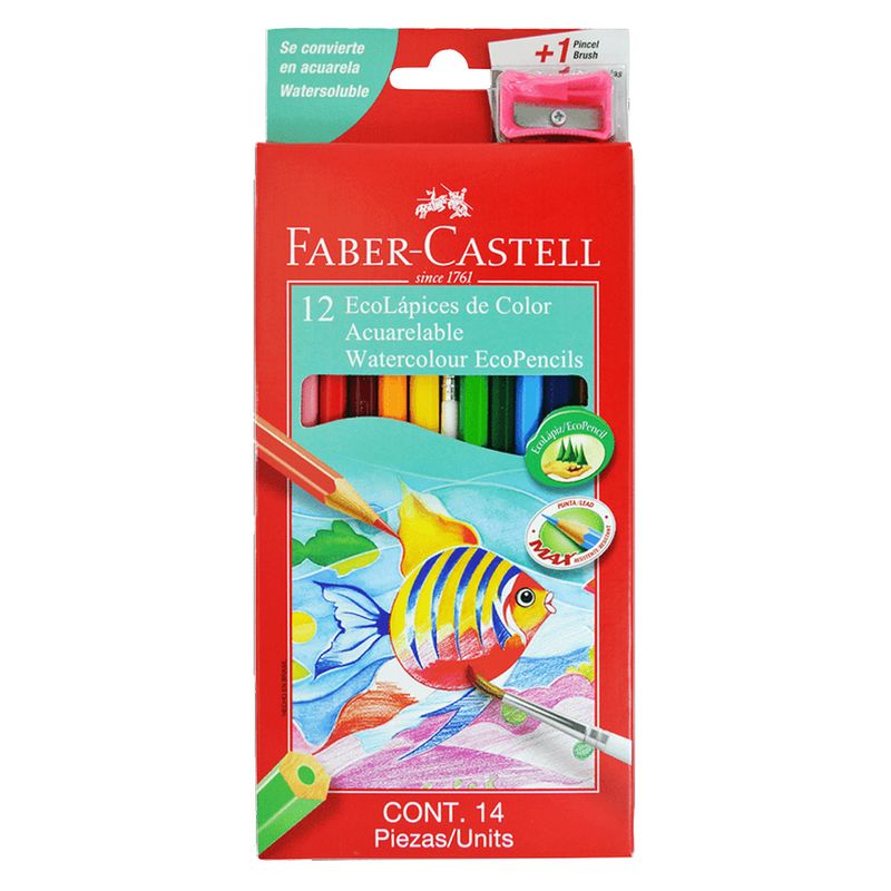 FABER-CASTELL - EcoLápices Acuarelables Faber-Castell 12 Colores