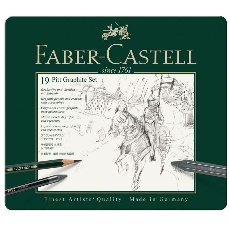 FABER-CASTELL - Lápices Faber-Castell Pitt Monochrome 19 pzas