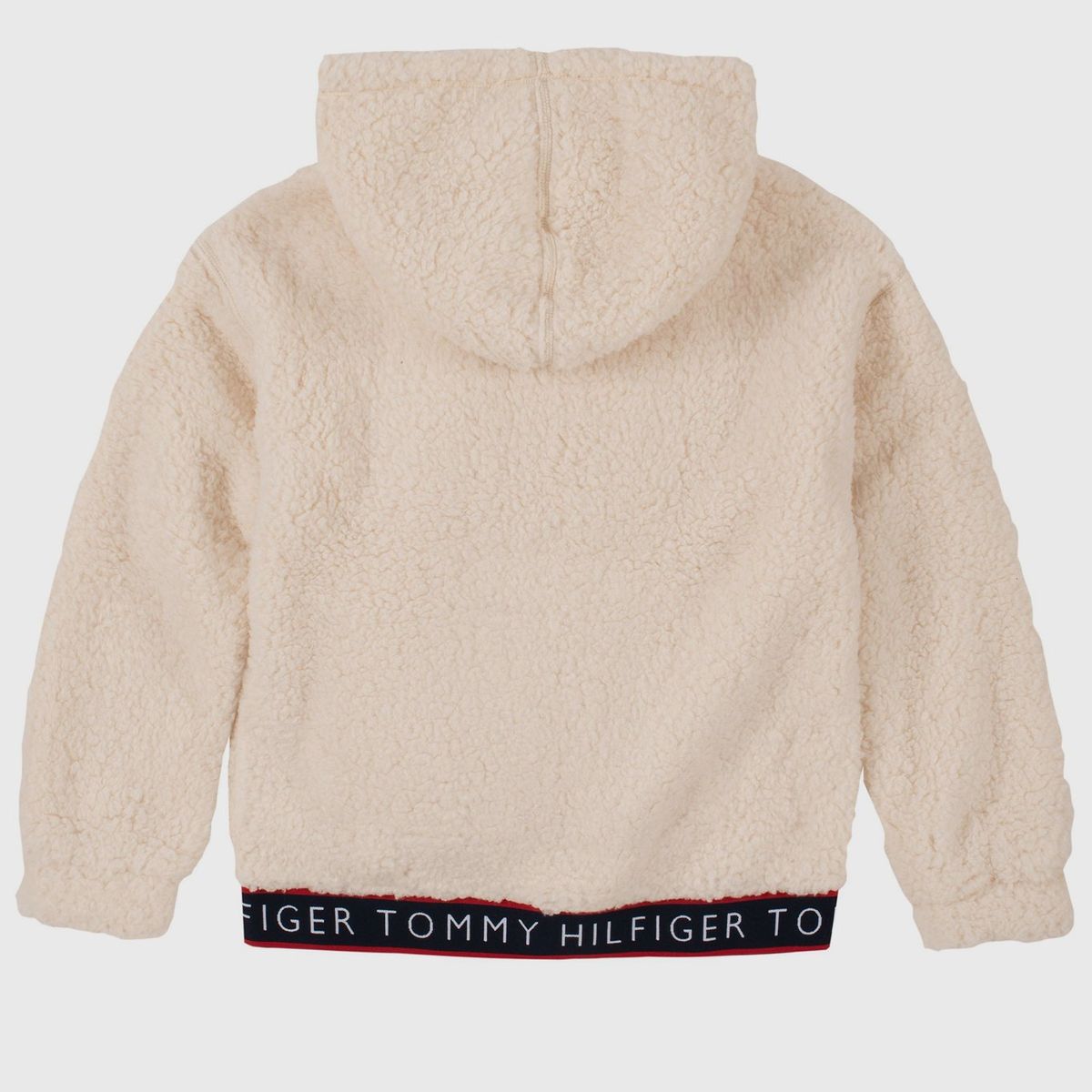 TOMMY HILFIGER - Polerón Hoodie Sherpa Solid Niña Beige Tommy Hilfiger