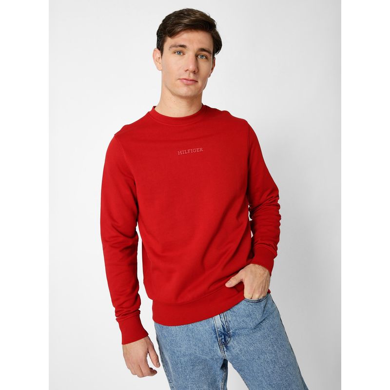TOMMY HILFIGER - Polerón Monotipe C-Neck Rojo Tommy Hilfiger