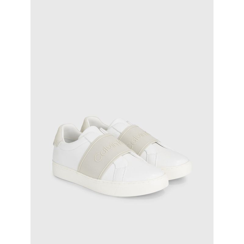 CALVIN KLEIN - Zapatos Slip-On De Cuero Blanco Calvin Klein