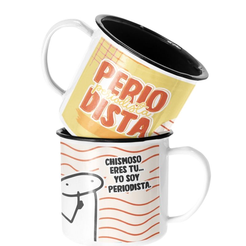SM - Taza Enlozada Lechera Periodista Regalo Periodista Hombre SM