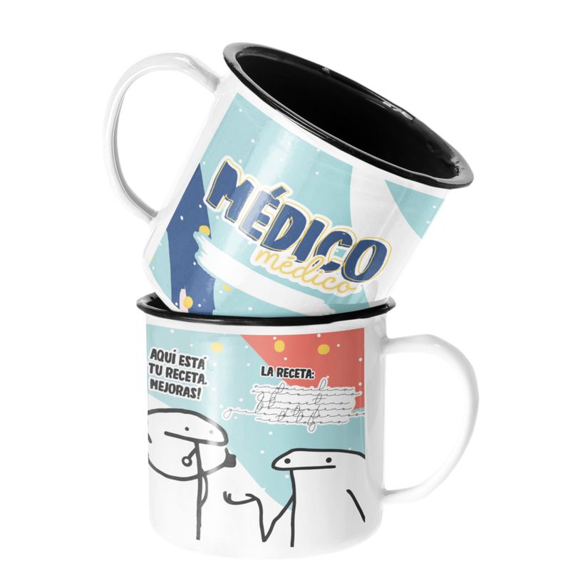 SM - Taza Enlozada Lechera Medico Regalo Medico Profesion - Blanco