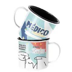 SM - Taza Enlozada Lechera Medico Regalo Medico Profesion - Blanco