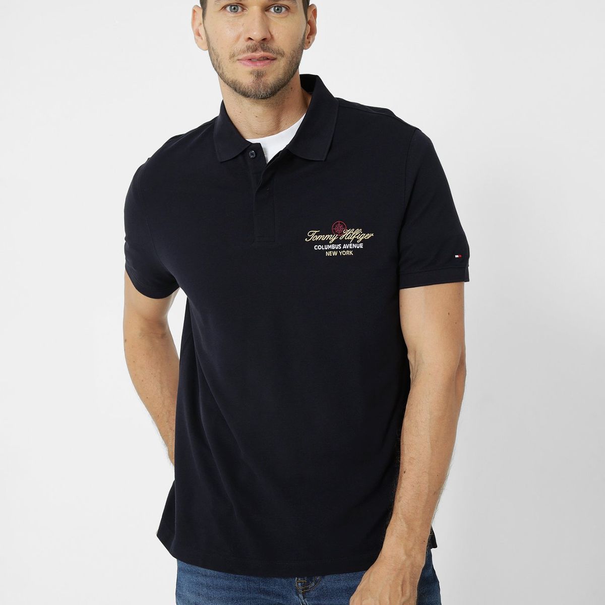 TOMMY HILFIGER - Polo Icon Con Logo Azul Tommy Hilfiger