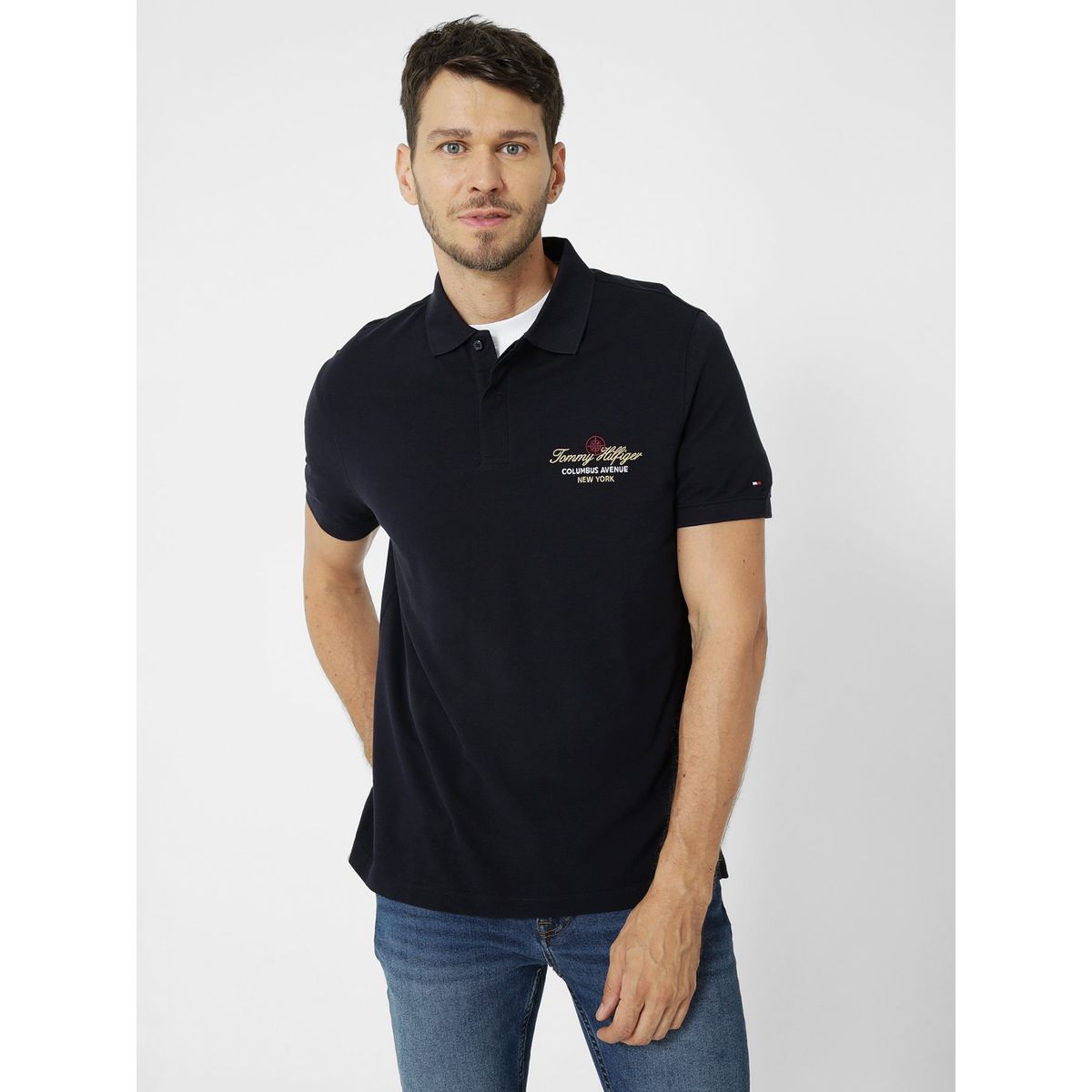 TOMMY HILFIGER - Polo Icon Con Logo Azul Tommy Hilfiger