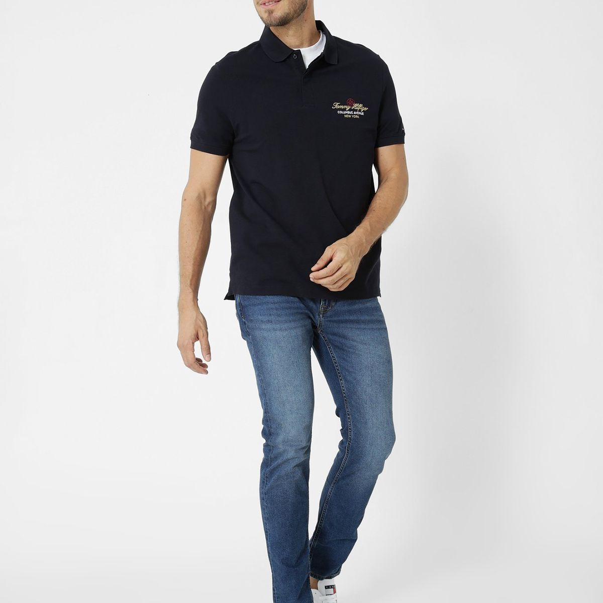 TOMMY HILFIGER - Polo Icon Con Logo Azul Tommy Hilfiger