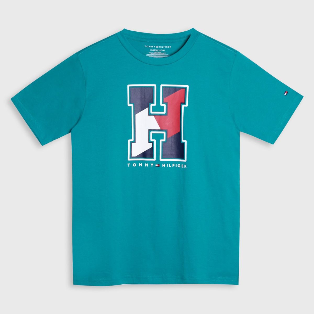 TOMMY HILFIGER - Polera Graphic Con Logo Niño Verde Tommy Hilfiger